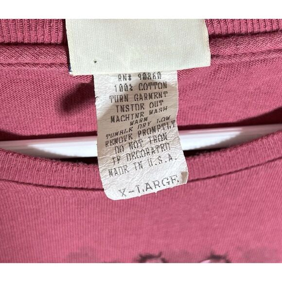 Vintage Artisans Screen Printing Horse Print Top Women Size XL Pink Short Sleeve - Picture 4 of 7